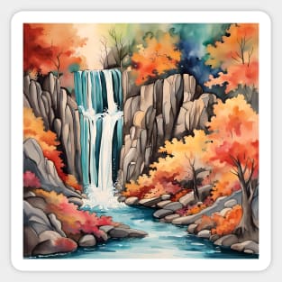 Water Color Waterfall Wonderland Sticker